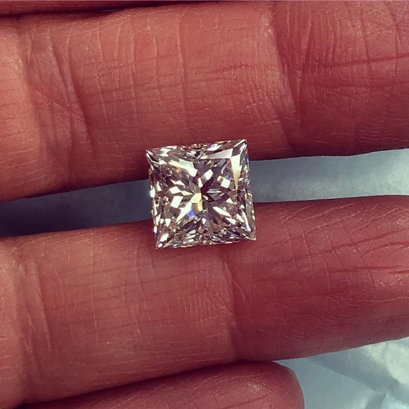 1Ct 6mm Princess Cut Solitaire Ring VVS1 Lab Diamond - Picture 12 of 17